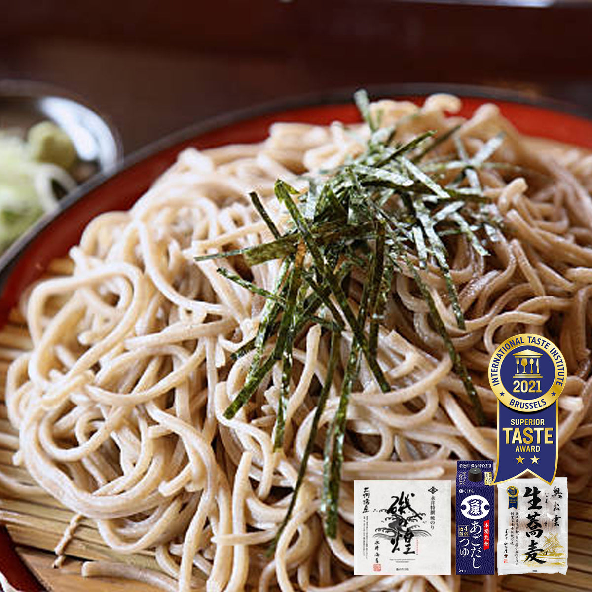 Fresh Soba Noodles, Tsuyu Dipping Sauce & Nori Set