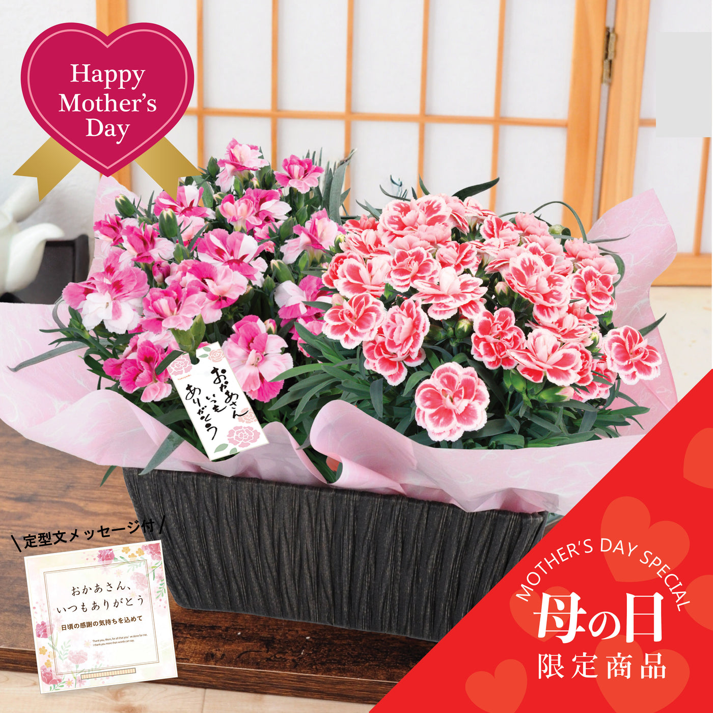 【Mother's Day】Japanese Carnation Basket